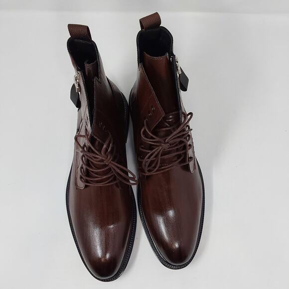 Mens Brown Boots Side Zip Lace Up Ankle Boots EU 46 US 12 main image 13